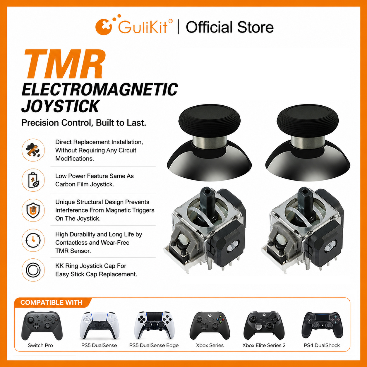 Controller Analog Stick - 10 Pairs GuliKit TMR Joystick with