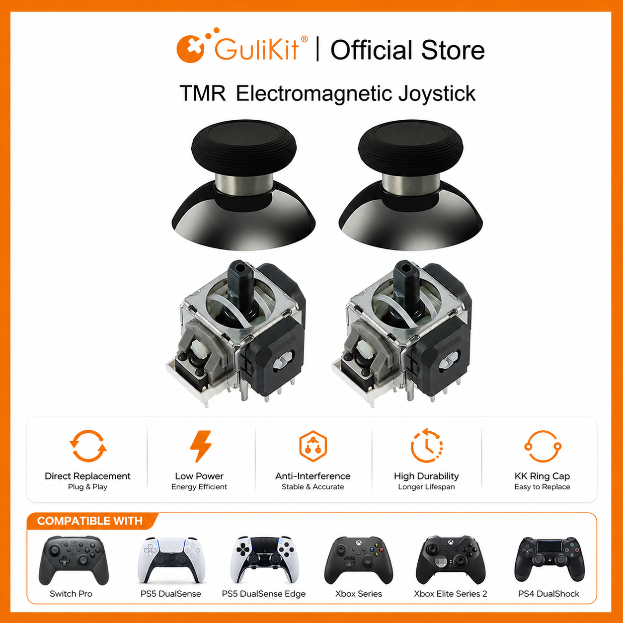 Controller Analog Stick - GuliKit TMR Joystick with Stick Cap