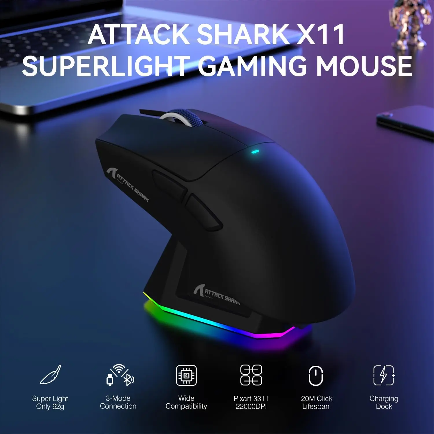 ATTACK SHARK X11 Lightweight T – Esports Gaming Mice Bewertung und Preis